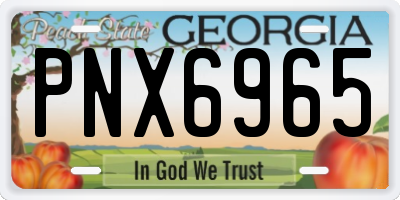 GA license plate PNX6965