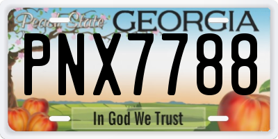 GA license plate PNX7788
