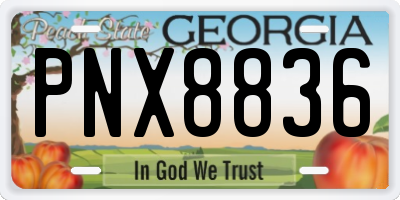 GA license plate PNX8836