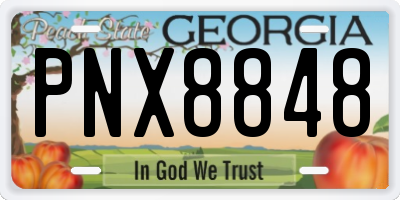 GA license plate PNX8848