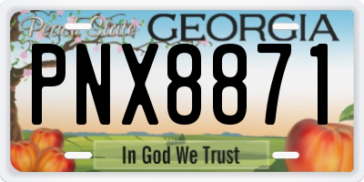GA license plate PNX8871