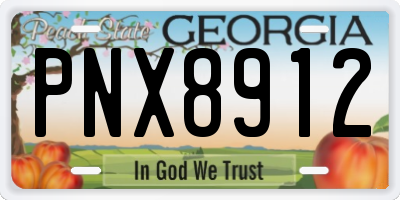 GA license plate PNX8912