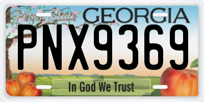 GA license plate PNX9369