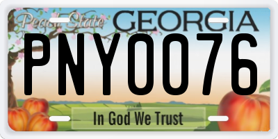 GA license plate PNY0076