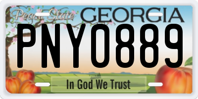GA license plate PNY0889