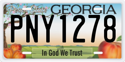 GA license plate PNY1278
