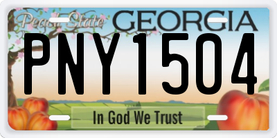 GA license plate PNY1504