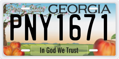 GA license plate PNY1671