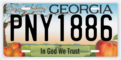 GA license plate PNY1886