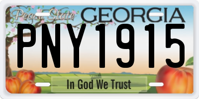 GA license plate PNY1915
