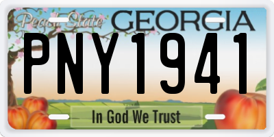 GA license plate PNY1941