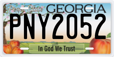 GA license plate PNY2052