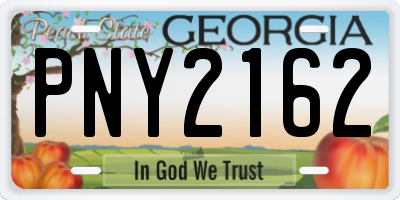 GA license plate PNY2162