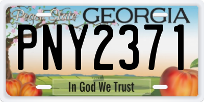 GA license plate PNY2371