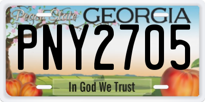 GA license plate PNY2705
