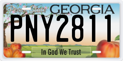 GA license plate PNY2811