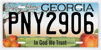 GA license plate PNY2906