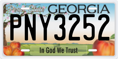 GA license plate PNY3252