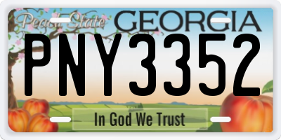 GA license plate PNY3352