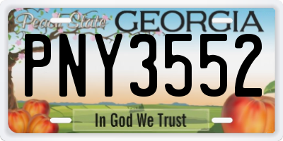 GA license plate PNY3552