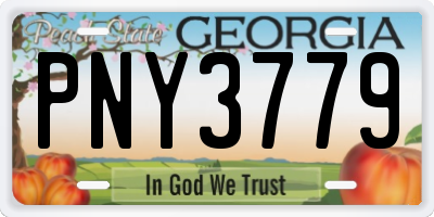 GA license plate PNY3779