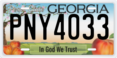 GA license plate PNY4033