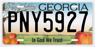GA license plate PNY5927