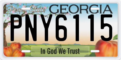 GA license plate PNY6115