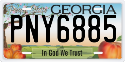 GA license plate PNY6885