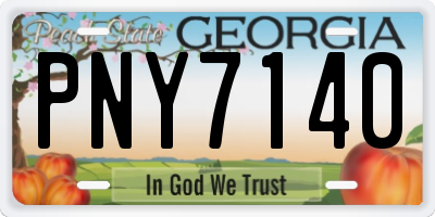 GA license plate PNY7140