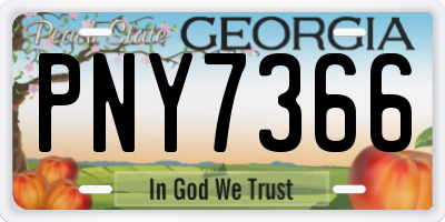 GA license plate PNY7366