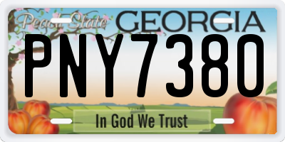 GA license plate PNY7380