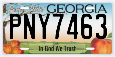 GA license plate PNY7463
