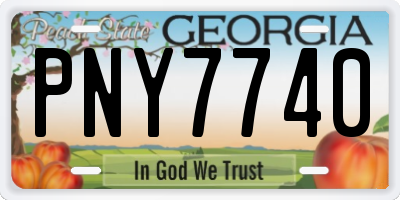 GA license plate PNY7740