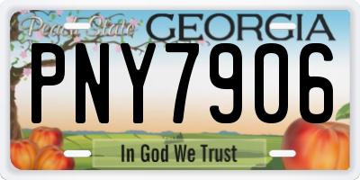 GA license plate PNY7906
