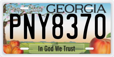 GA license plate PNY8370