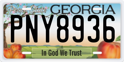 GA license plate PNY8936