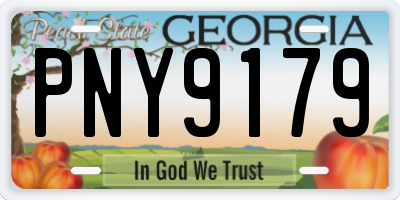 GA license plate PNY9179
