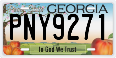 GA license plate PNY9271
