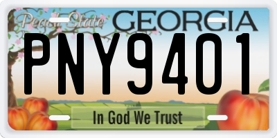 GA license plate PNY9401