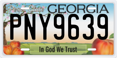 GA license plate PNY9639