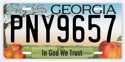 GA license plate PNY9657