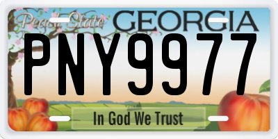 GA license plate PNY9977