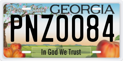 GA license plate PNZ0084
