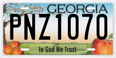 GA license plate PNZ1070