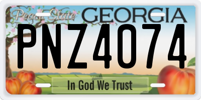 GA license plate PNZ4074
