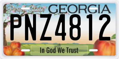 GA license plate PNZ4812