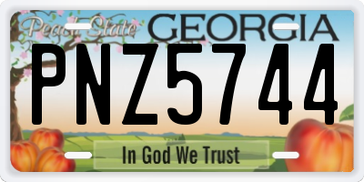 GA license plate PNZ5744
