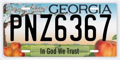 GA license plate PNZ6367