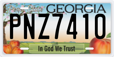 GA license plate PNZ7410